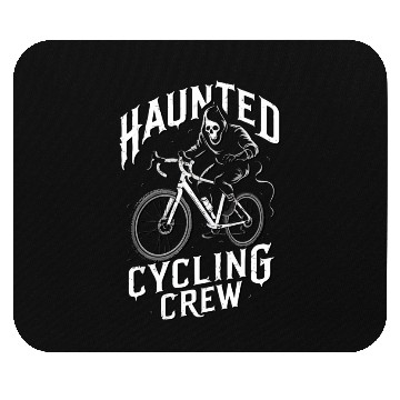 Discover Haunted Cycling Crew: Ghostly Rider Design Mouse Pads