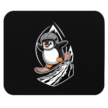 Discover Snowboarding Penguin Adventure Mouse Pads