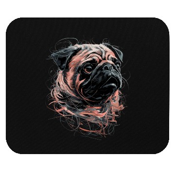 Discover Pug Drawing Abstract Animal Illustration with Mouse Pads