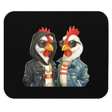 Discover Chickens dressed in stylish streetwear Mouse Pads
