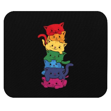 Discover Funny LGBT Cat Stack Rainbow Gay Pride Mouse Pads