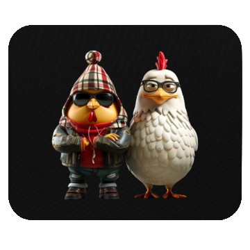 Discover Hip chickens in cool streetwear Mouse Pads