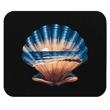 Discover Seashell Beach Scene Serene Ocean Landscape Mouse Pads