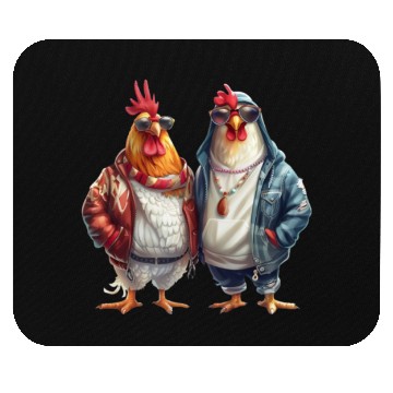 Discover Streetwear-dressed chickens looking Mouse Pads