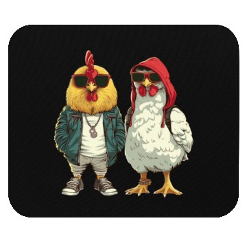 Discover Cool chickens in modern streetwear Mouse Pads