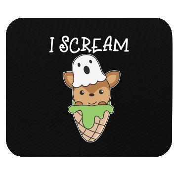 Discover Deer Halloween Ghost I Scream Ice Cream Pun Mouse Pads