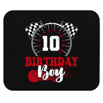 Discover Race Car 10th Birthday Boy Party Pit Crew Mouse Pads