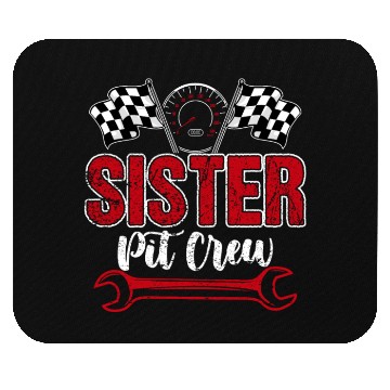 Discover Birthday Party Racing Family Sister Pit Crew Mouse Pads