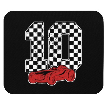 Discover 10 Year Old Pit Crew Boy Car Racing 10th Birthday Mouse Pads