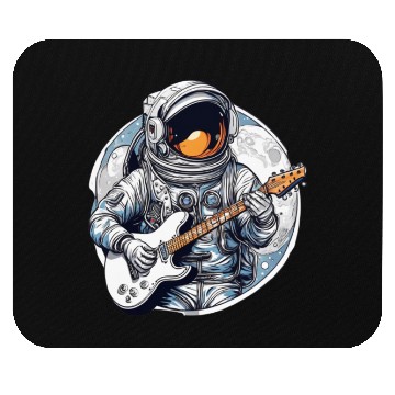 Discover Astronaut plays guitar on a planet in space Mouse Pads
