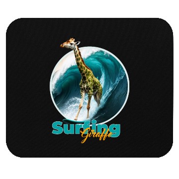 Discover Surfing Giraffe in a Storm Mouse Pads