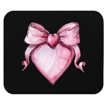 Discover Heart with a pink bow Mouse Pads