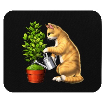 Discover Cat Watering Plants Mouse Pads