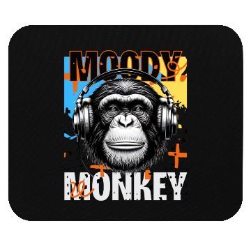 Discover Moody Monkey | Funky Headphones Mouse Pads