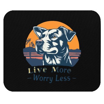 Discover Vintage Sunset Dog Mouse Pads - Live More Worry Less
