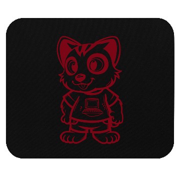 Discover Cute Animal Wears Computer Mouse Pads Vector One Color