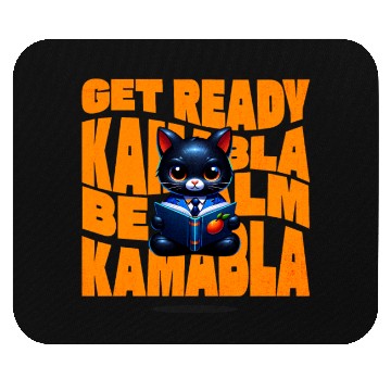 Discover Regal Cat Kamabala Reading Orange Book Cartoon Mouse Pads