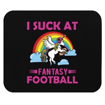 Discover I Suck at Fantasy Football Unicorn Rainbow Mouse Pads