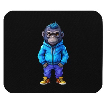 Discover Illustration of a hip-hop chibi gorilla. Mouse Pads