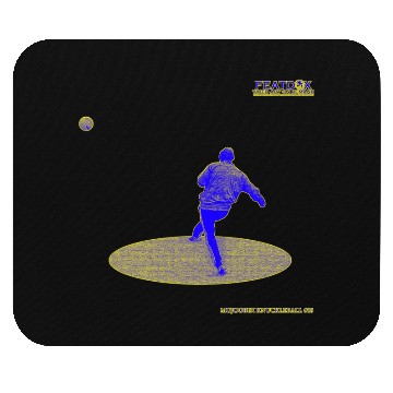 Discover Blue Yellow Knuckleball 18 Mouse Pads