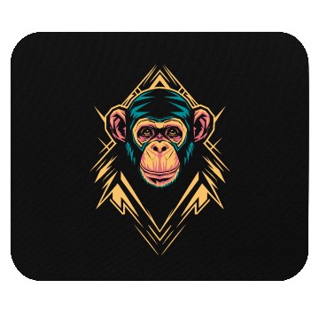 Discover Vibrant Geometric Monkey Art with Neon Colors Mouse Pads