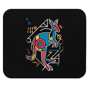 Discover Geometric Kangaroo Art Colorful Abstract Mouse Pads