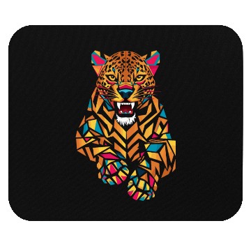 Discover Colorful Geometric Jaguar Illustration Mouse Pads