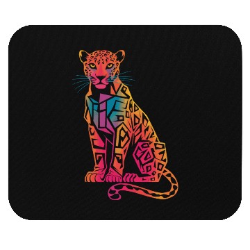 Discover Colorful Geometric Jaguar Artwork for Bold Mouse Pads