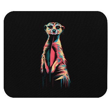 Discover Vibrant Meerkat Illustration Neon Colors Mouse Pads