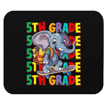 Discover Fifth 5th Grade Back To School Elephant Skateboard Mouse Pads