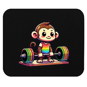 Discover Cool Monkey Deadlifting In The Gym Mouse Pads