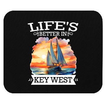 Discover Florida Sailing LIFE'S BETTER IN KEY-WEST Mouse Pads