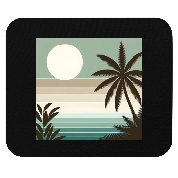 Discover Tropical Sunset Oasis Mouse Pads