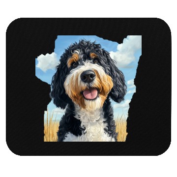 Discover Bernedoodle Field Nature Bernedoodle Watercolor Mouse Pads