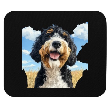 Discover Bernedoodle Field Nature Bernedoodle Watercolor 2 Mouse Pads