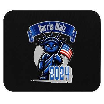 Discover Cat Lady Harris Walz Statue of Liberty 2024 Mouse Pads