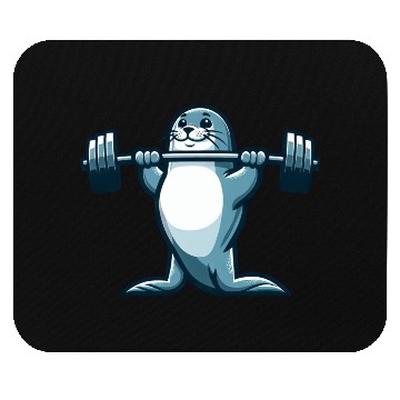 Discover Seal fitness workout gym barbells training Mouse Pads