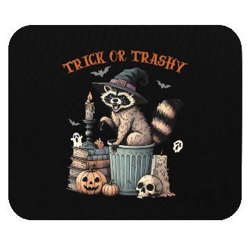 Discover Trick Or Trashy Funny Raccon Halloween Mouse Pads