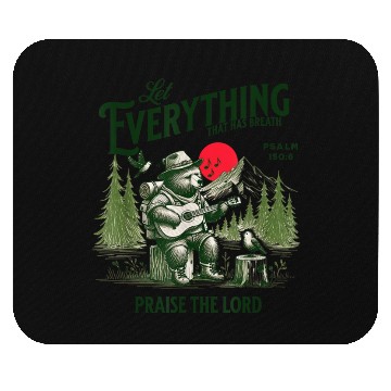 Discover Christian Bible Verse Bear Let Everything That Bre Mouse Pads