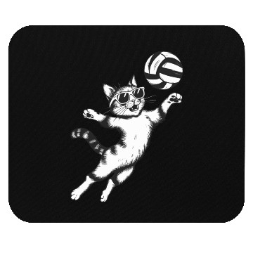 Discover Cat Wearing Sunglasses Playing Volleyball Mouse Pads