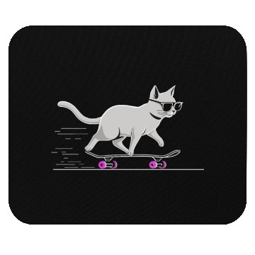 Discover Cat Wearing Sunglasses Riding Skateboard Mouse Pads