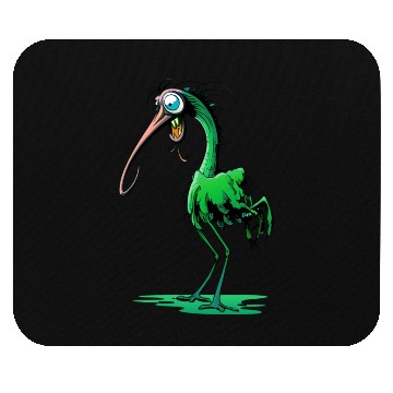 Discover Funky Green Bird Creature Mouse Pads