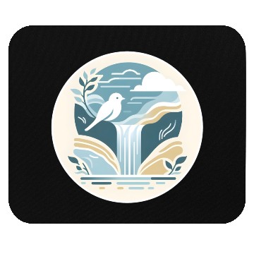 Discover Serenity Waterfall and Bird Mouse Pads