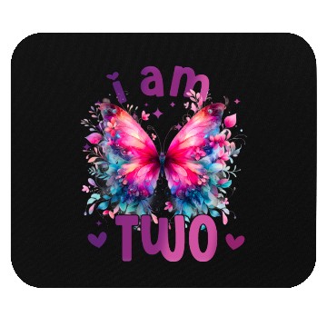Discover 2nd Birthday Butterfly Second birthday girl 2 year Mouse Pads