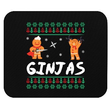 Discover Funny Ginjas Gingerbread Ninjas Funny Ugly Christ Mouse Pads