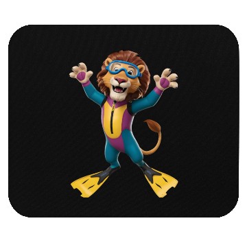 Discover Lion Diving Mouse Pads