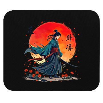 Discover Samurai Warrior Embraces Spirits Mouse Pads
