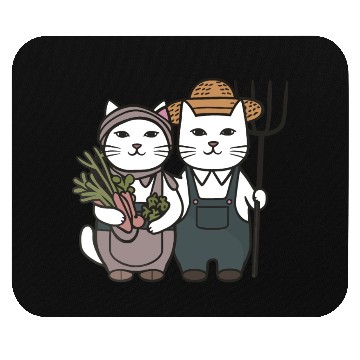 Discover Farmer Cat Feline Couple Mouse Pads