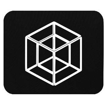 Discover Cube in Cube - Abstract Geometric Illusion Mouse Pads