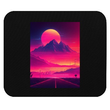 Discover Neon Horizon: A Synthwave Journey Mouse Pads